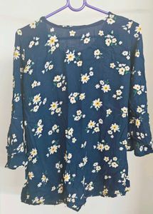 Floral Navy Blue Top