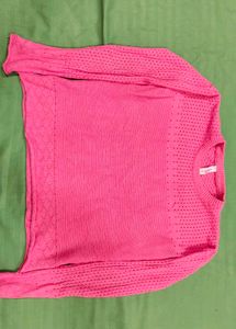 Pink Knit Pullover Sweater
