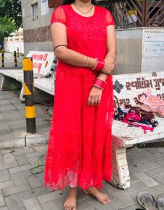 Red anarkali kurta