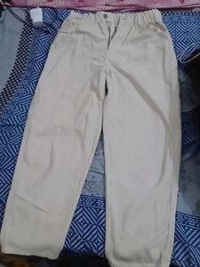 Beige Casual Pants