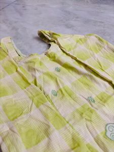 Green Embroidered Kurta set with dupatta and salwa