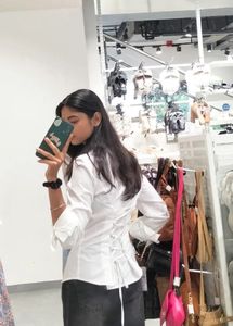 White Corset Back Shirt