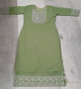 Embroidered Green Kurti