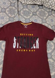 Graphic Print Burgundy Tee
