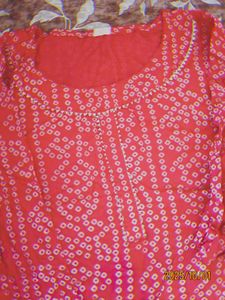 red Bandhani Kurta