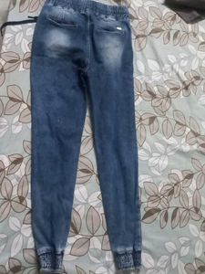 Distressed Denim Joggers