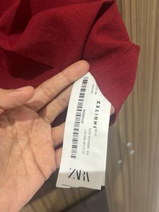 Zara Red Perforated Top