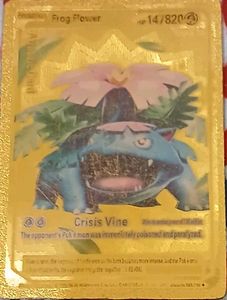 Gold Frog Flower Pokemon Card