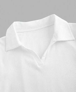 White Crop Polo Top