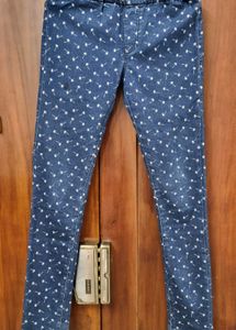 Printed Denim Joggers