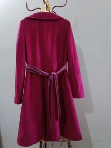 MANGO Magenta Double-Breasted Coat