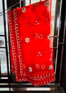 Red Embroidered Lehenga Choli And Dupatta