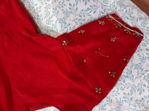 Red Embroidered Vintage Indian Gown