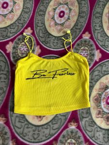 Be Fearless Printed Yellow Crop Top