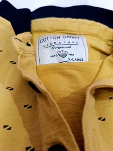 Yellow Patterned Polo Shirt