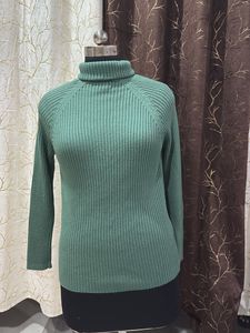 Sage Green Ribbed Turtleneck