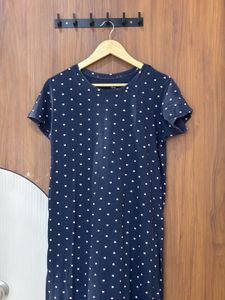Navy Polka Dot Dress