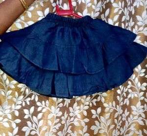 Cute Heart Print Baby Top &amp; Skirt