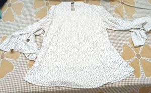 Polka Dot Flared Sleeve Top