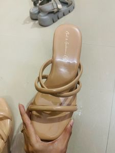 Mast &amp; Harbour Nude Heeled Sandals