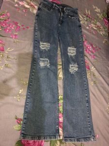 Straight Fit Denim Blue Jeans