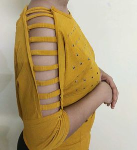 Mustard studded fancy top