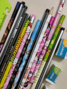 Set Of 14 Pencils 2 Eraser 1 Sharpener Cat Scale