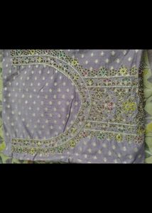 Embroidered suit with banarasi dupatta