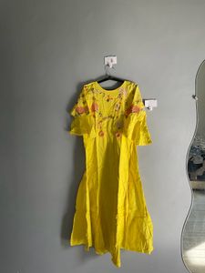 Yellow Embroidered Dress