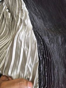 Pleated Saree - Silver &amp; Black