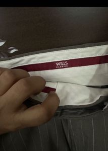 Will&#39;s Grey Striped Trousers