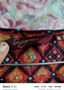 Red Cotton Kurti Set