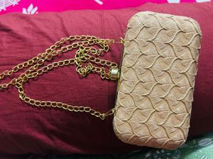 Rust Color Shimmery Clutch