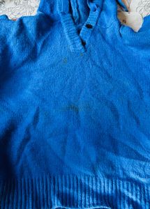 Blue Button-Up Sweater