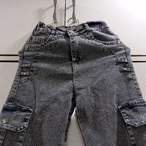 Gray Cargo Jeans