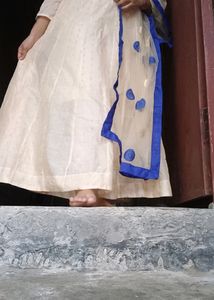 White Blue Combination Wedding Dress Beautiful Nec