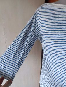 GAP Striped 3/4 Sleeve Top