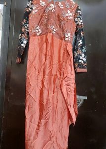 Light Coral Party Wear Dress For 34 Bust
