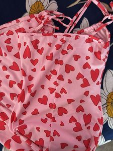 Heart Print body con dress