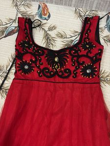 Red Embellished Festive Dress