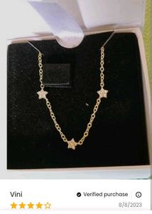 GIVA Rosegold Stone Star Necklace