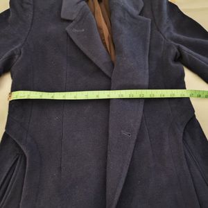 Navy blue felt coat