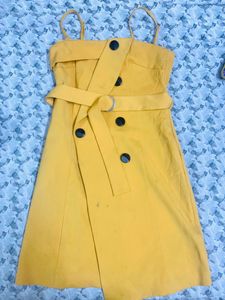 Yellow Blazer Dress/kinda Formal One Piece For Wom