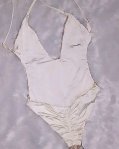 Floral Lace Plunge One-Piece Swimsuit