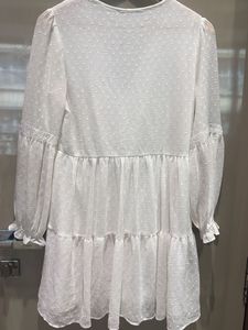 White V-Neck Mini Dress