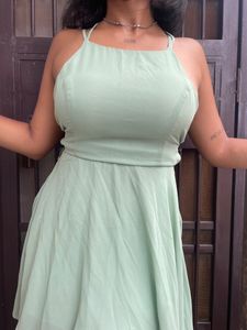 Pastel Green Backless Dress