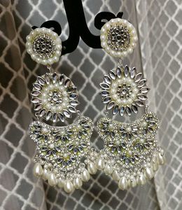Statement Pearl &amp; Crystal Drop Earrings