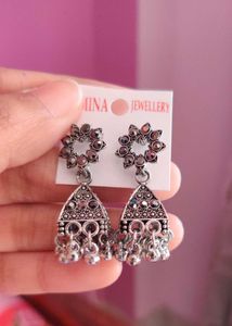 Oxidised Silver Jhumka