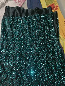 Sequin Velvet Fabric - Emerald Green