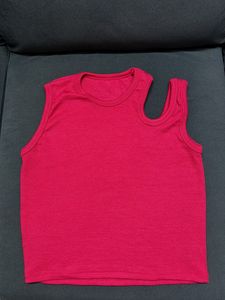 Stylish Pink Cut-out Crop Top